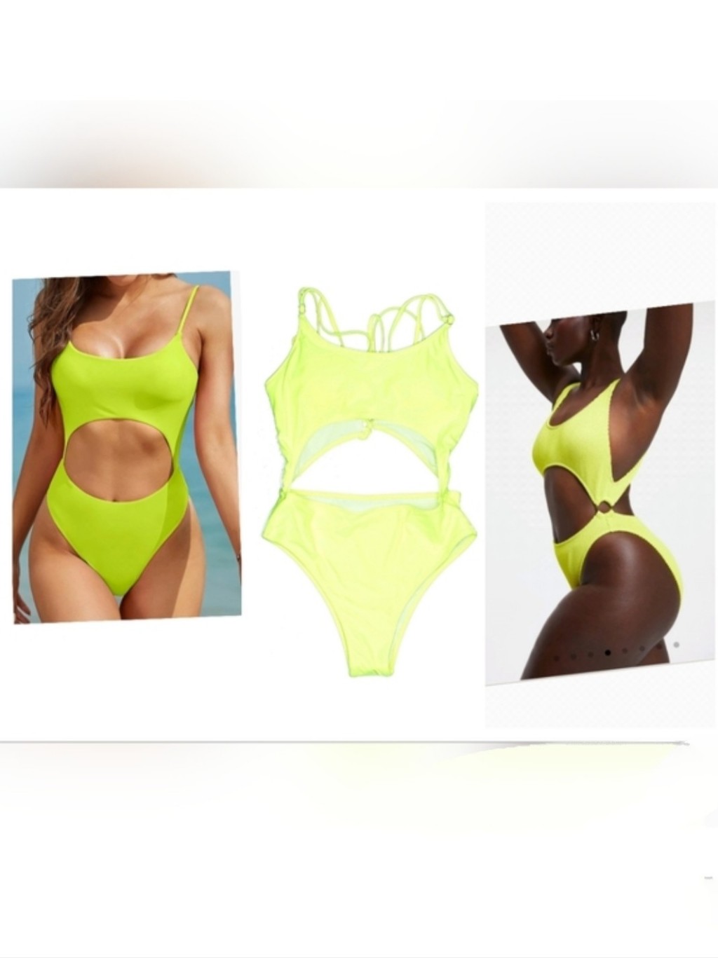 Urban Outfitters Neon Lime Cutout One-Piece Swimsuit